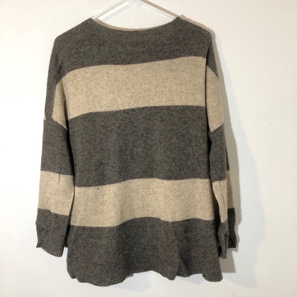 VINCE Yak & Wool Striped Winter Sweater Nude Color - Picture 2 of 4